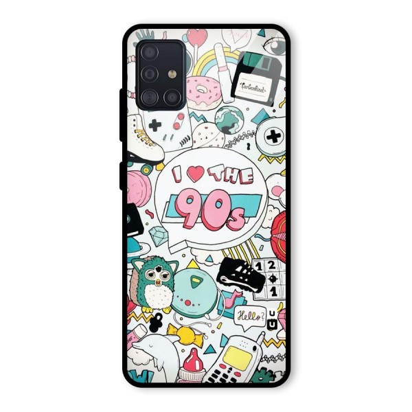 Heart 90s Glass Back Case for Galaxy A51