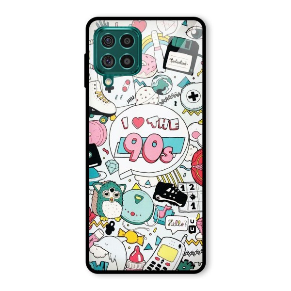 Heart 90s Glass Back Case for Galaxy F62