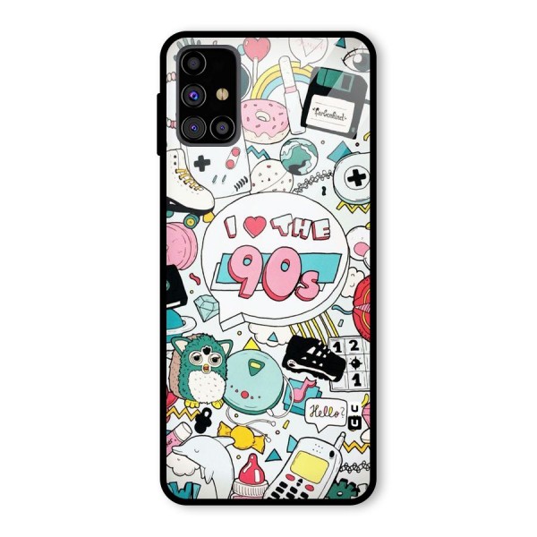 Heart 90s Glass Back Case for Galaxy M31s