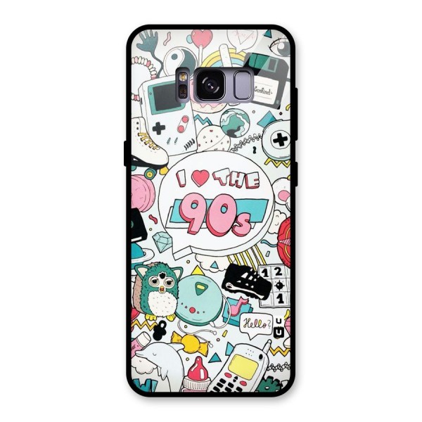 Heart 90s Glass Back Case for Galaxy S8