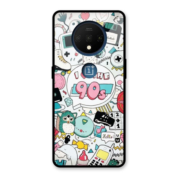 Heart 90s Glass Back Case for OnePlus 7T