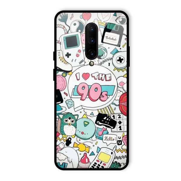 Heart 90s Glass Back Case for OnePlus 7 Pro