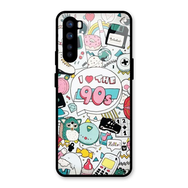 Heart 90s Glass Back Case for OnePlus Nord