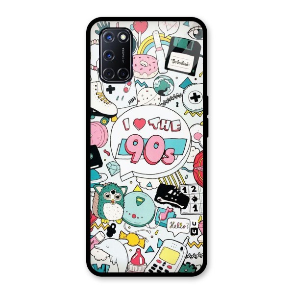 Heart 90s Glass Back Case for Oppo A52