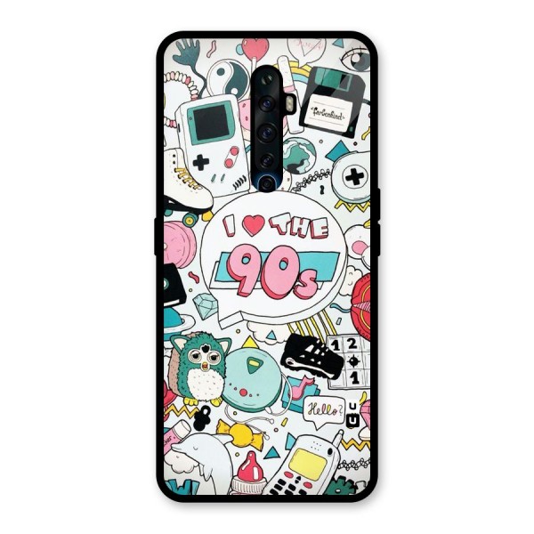 Heart 90s Glass Back Case for Oppo Reno2 Z