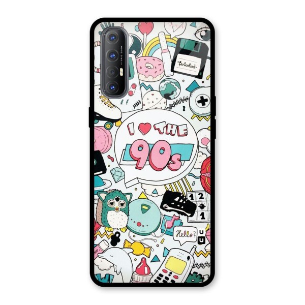 Heart 90s Glass Back Case for Oppo Reno3 Pro