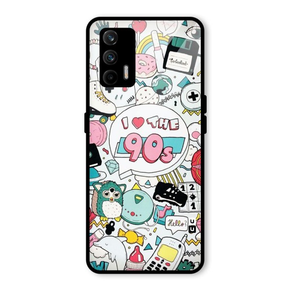 Heart 90s Glass Back Case for Realme X7 Max