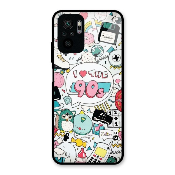 Heart 90s Glass Back Case for Redmi Note 10