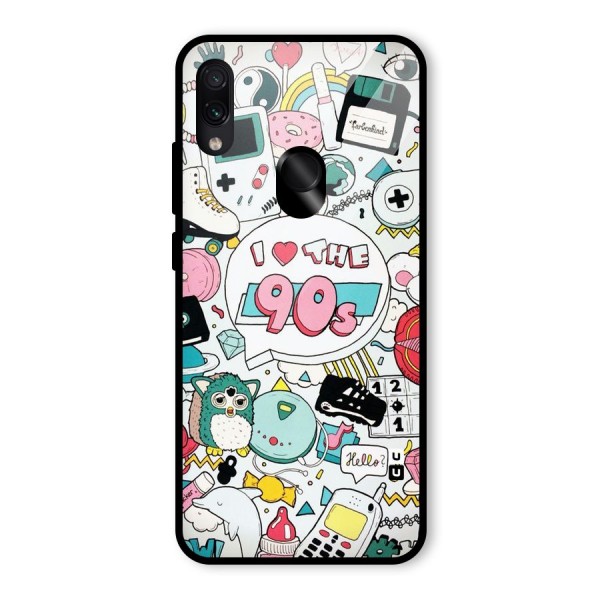 Heart 90s Glass Back Case for Redmi Note 7