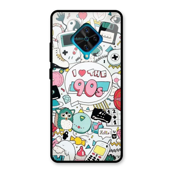 Heart 90s Glass Back Case for Vivo S1 Pro