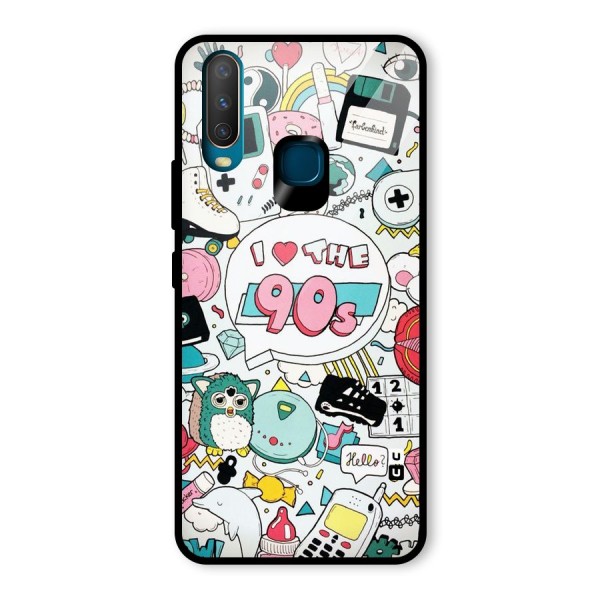 Heart 90s Glass Back Case for Vivo Y12