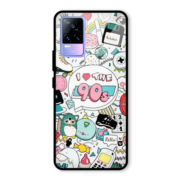 Heart 90s Glass Back Case for Vivo Y73