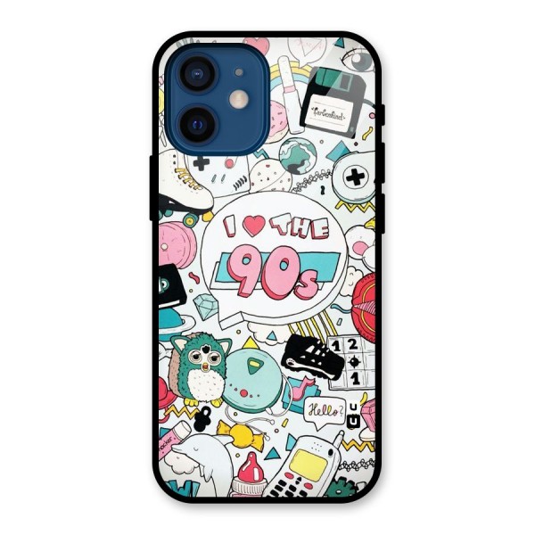 Heart 90s Glass Back Case for iPhone 12 Mini