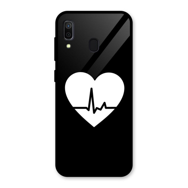 Heart Beat Glass Back Case for Galaxy A30