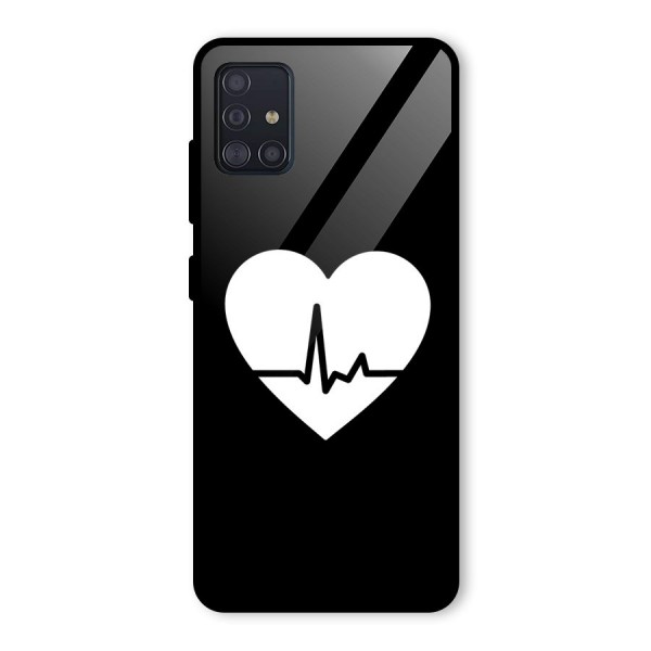 Heart Beat Glass Back Case for Galaxy A51