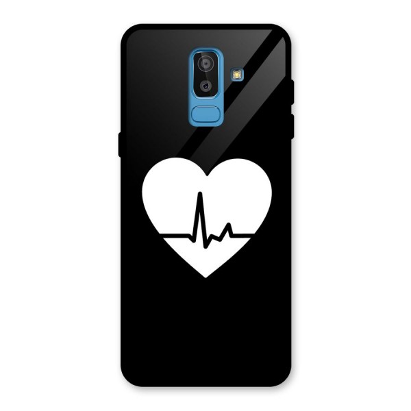 Heart Beat Glass Back Case for Galaxy J8