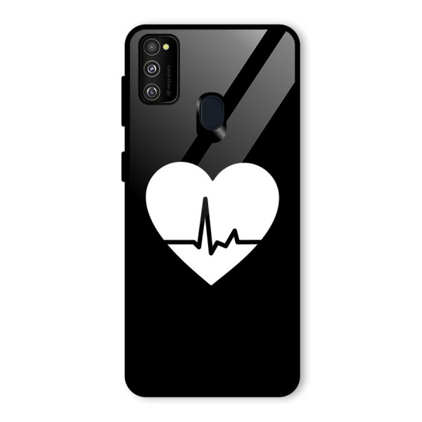 Heart Beat Glass Back Case for Galaxy M21