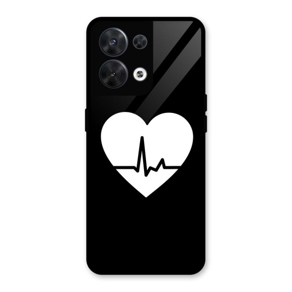 Heart Beat Glass Back Case for Oppo Reno8 5G