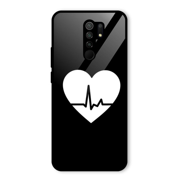 Heart Beat Glass Back Case for Redmi 9 Prime