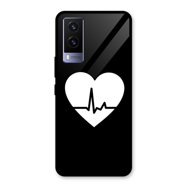 Heart Beat Glass Back Case for Vivo V21e 5G