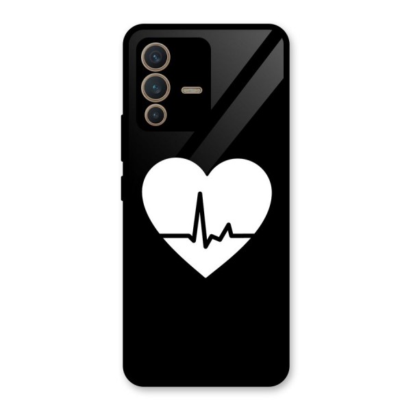 Heart Beat Glass Back Case for Vivo V23 5G