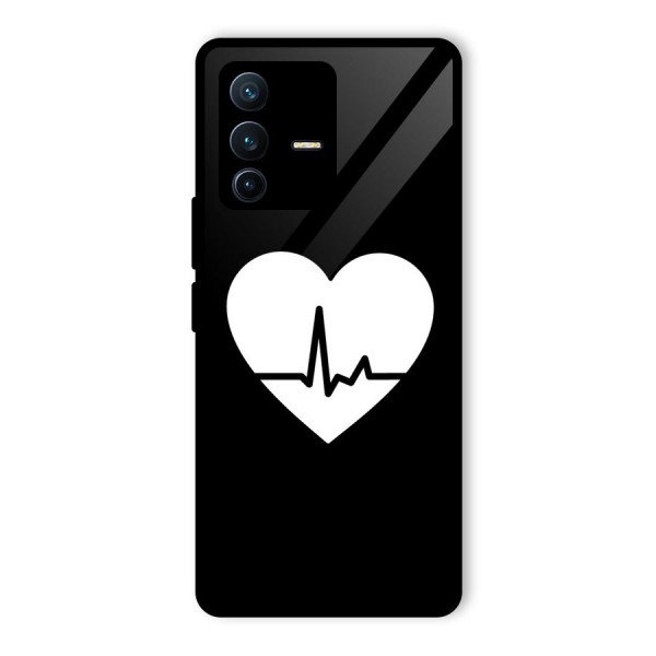 Heart Beat Glass Back Case for Vivo V23 Pro