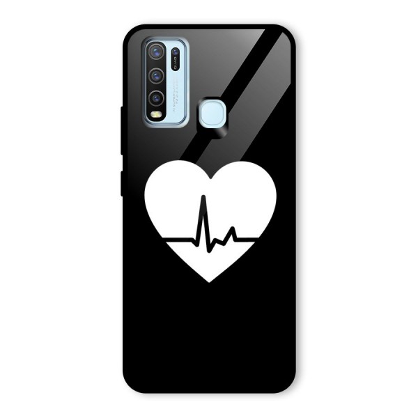 Heart Beat Glass Back Case for Vivo Y30