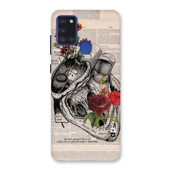 Heart Newspaper Back Case for Galaxy A21s