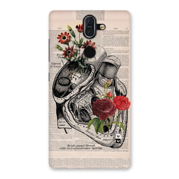 Heart Newspaper Back Case for Nokia 8 Sirocco