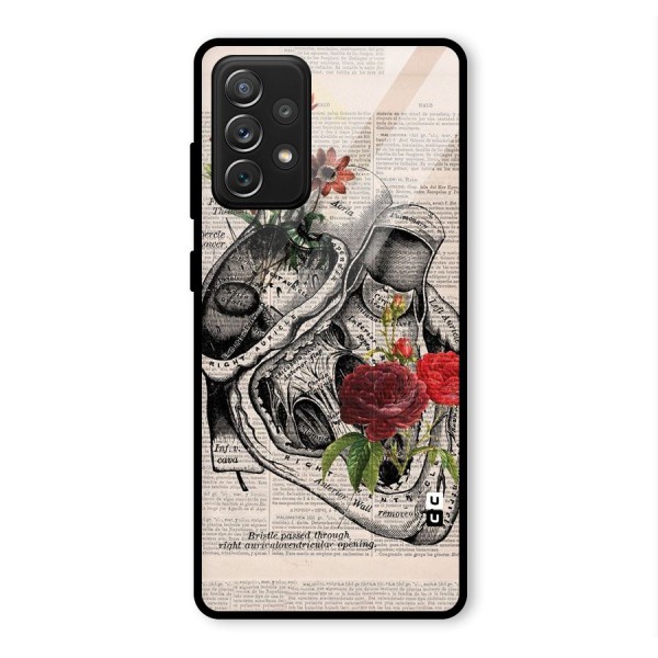 Heart Newspaper Glass Back Case for Galaxy A72