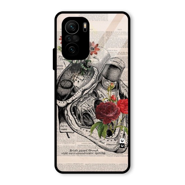 Heart Newspaper Glass Back Case for Mi 11x