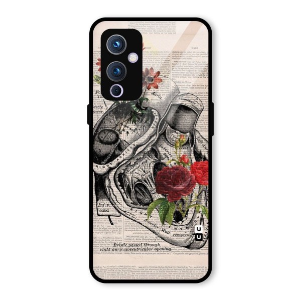 Heart Newspaper Glass Back Case for OnePlus 9