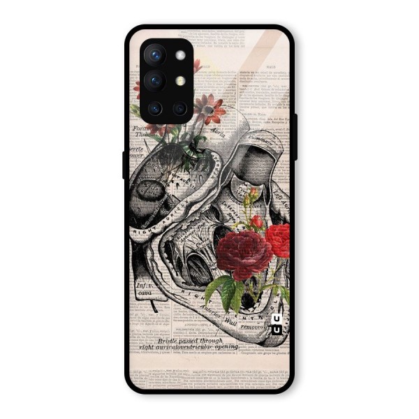 Heart Newspaper Glass Back Case for OnePlus 9R