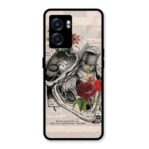 Heart Newspaper Glass Back Case for Oppo K10 (5G)