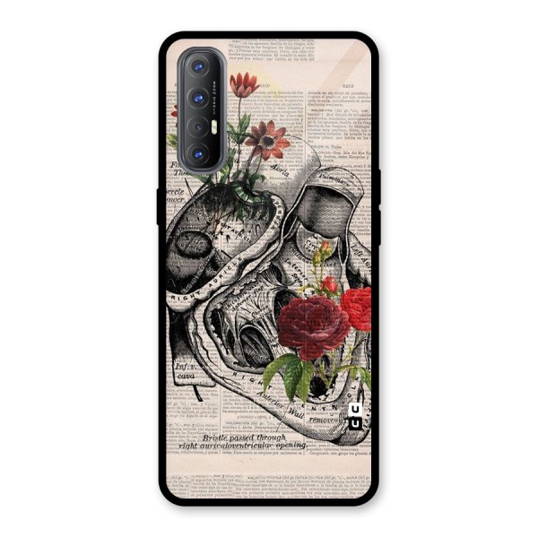 Heart Newspaper Glass Back Case for Oppo Reno3 Pro