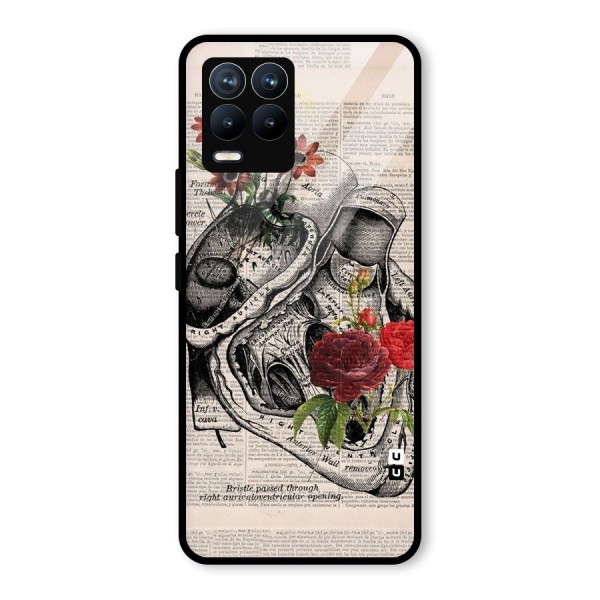 Heart Newspaper Glass Back Case for Realme 8 Pro