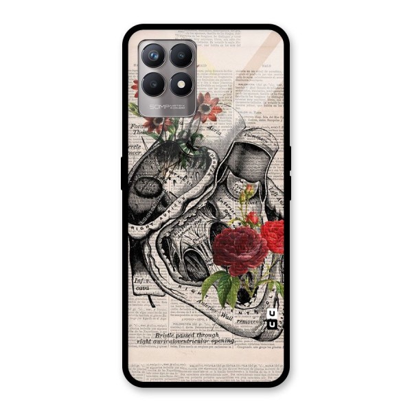 Heart Newspaper Glass Back Case for Realme 8i