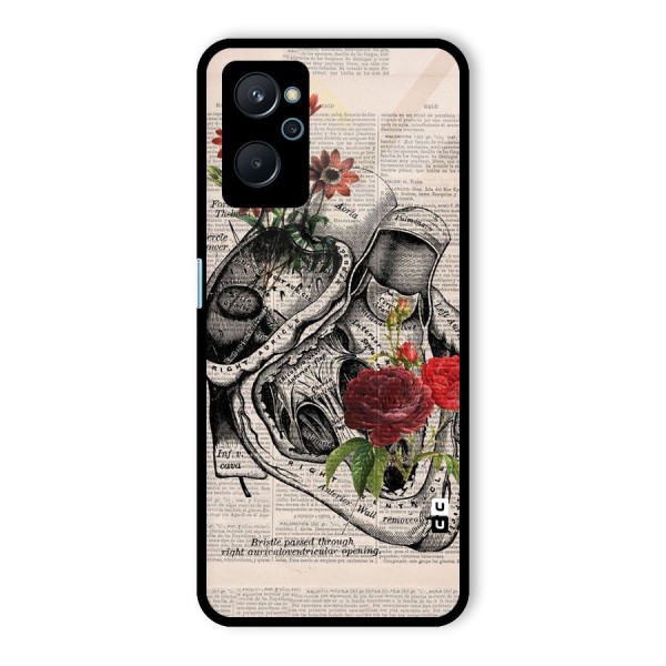 Heart Newspaper Glass Back Case for Realme 9i