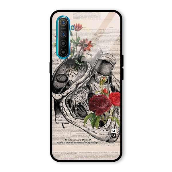 Heart Newspaper Glass Back Case for Realme XT