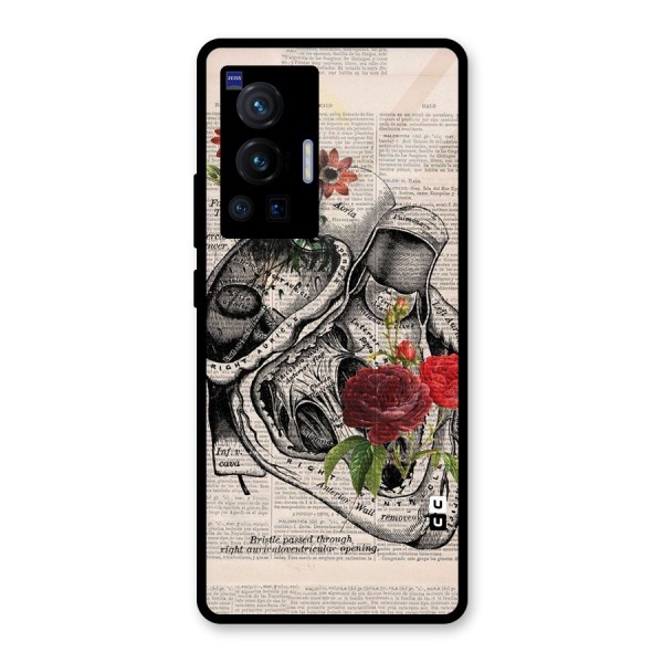 Heart Newspaper Glass Back Case for Vivo X70 Pro