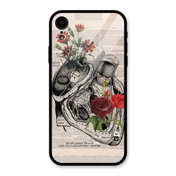 Heart Newspaper Glass Back Case for XR