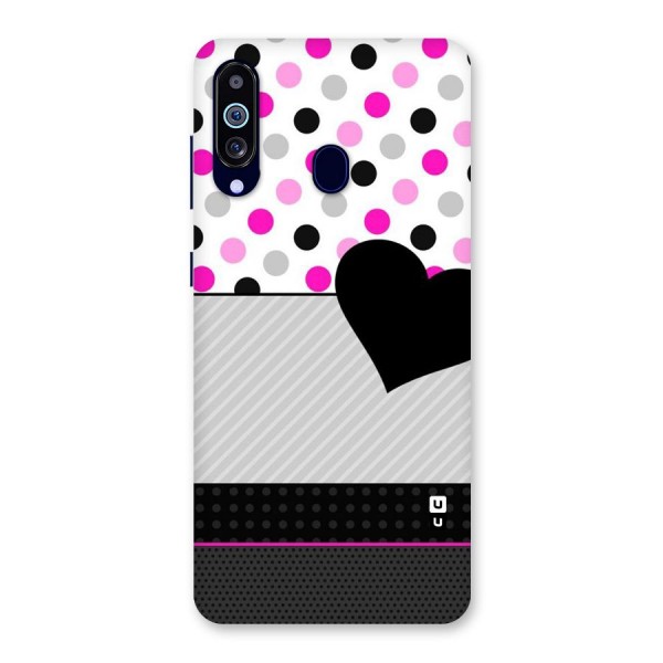 Heart Polka Stripes Back Case for Galaxy A60