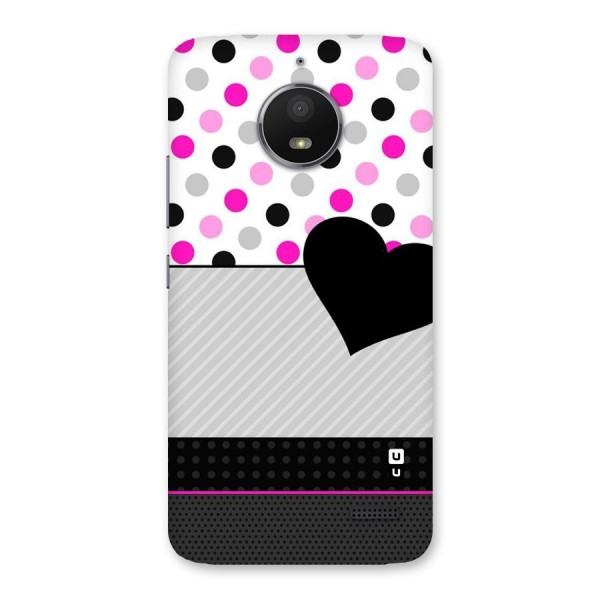 Heart Polka Stripes Back Case for Moto E4