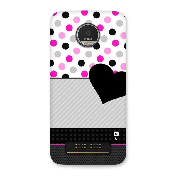 Heart Polka Stripes Back Case for Moto Z Play