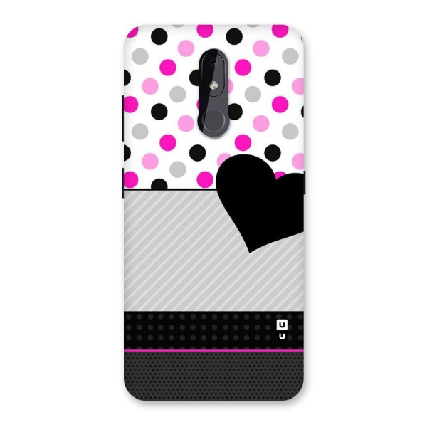 Heart Polka Stripes Back Case for Nokia 3.2