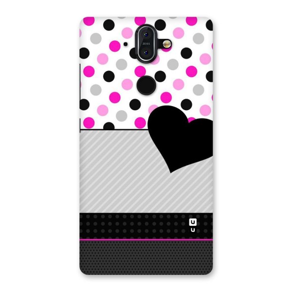 Heart Polka Stripes Back Case for Nokia 8 Sirocco