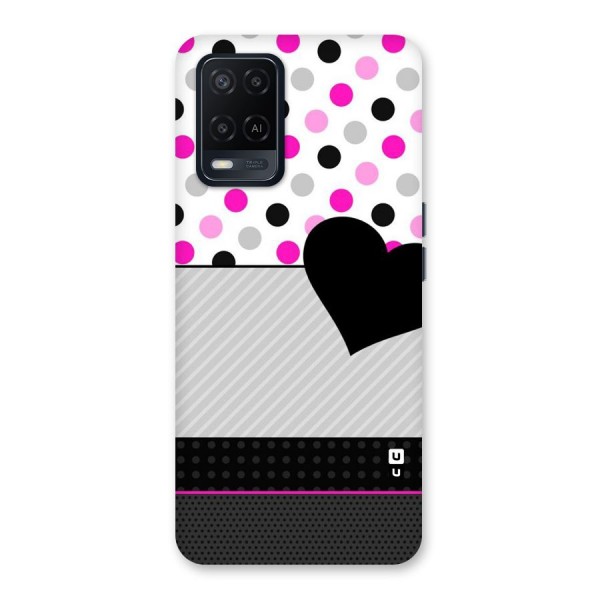 Heart Polka Stripes Back Case for Oppo A54