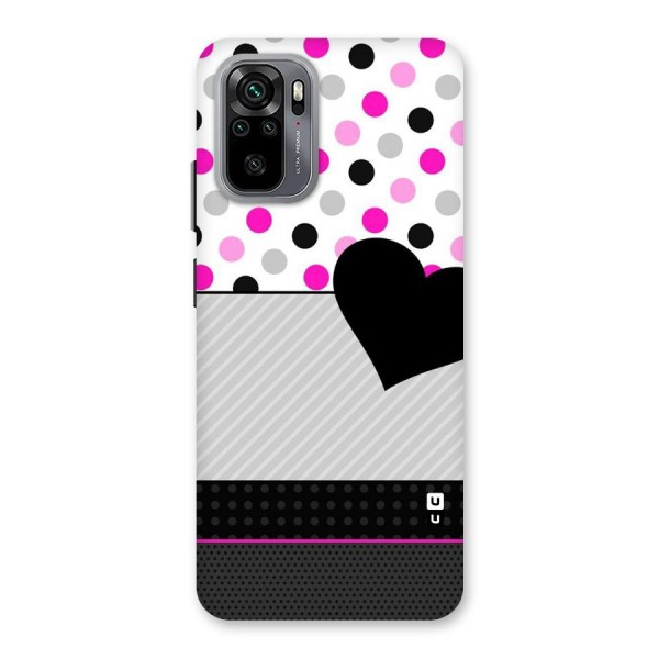 Heart Polka Stripes Back Case for Redmi Note 10