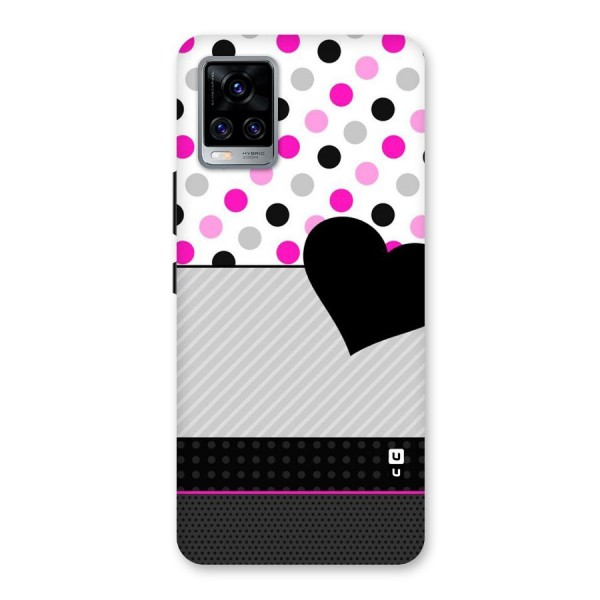 Heart Polka Stripes Back Case for Vivo V20 Pro