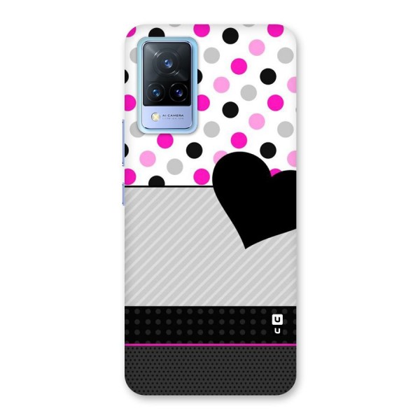 Heart Polka Stripes Back Case for Vivo V21 5G